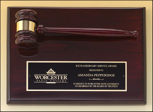 Rosewood Piano-Finished Gavel Plaque