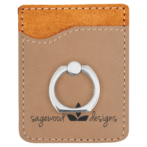 Phone Wallet with Ring, Color: Light Brown