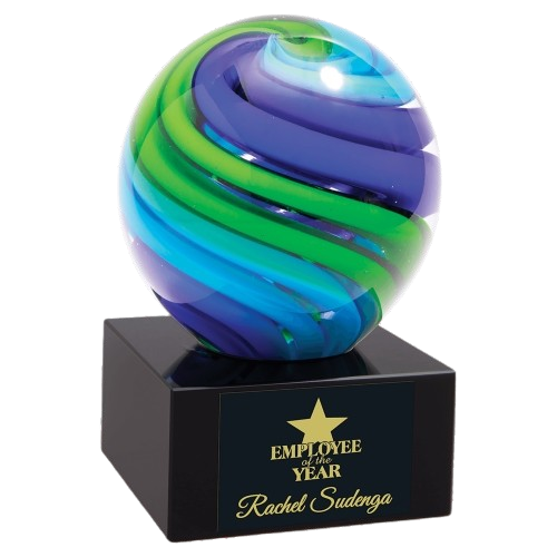 5" Two-Tone Blue & Green Sphere