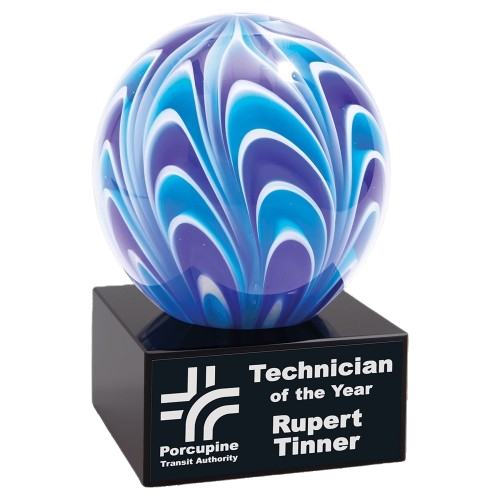 5" Two-Tone Blue & White Sphere