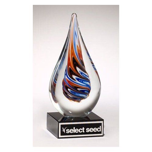 TEARDROP-SHAPED ART GLASS AWARD