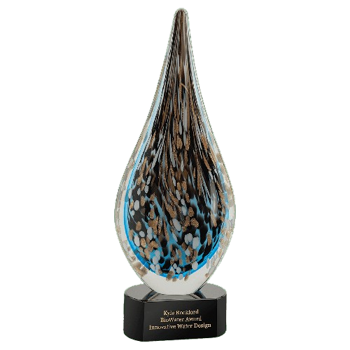 15 1/2" Multi-Color Hollow Raindrop Art Glass
