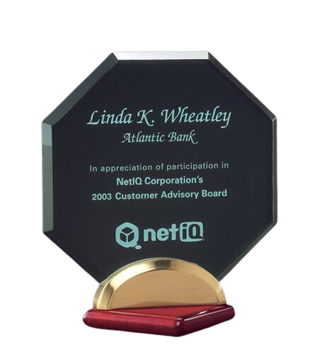 ACRYLIC AWARD WITH PIANO FINISH BASE