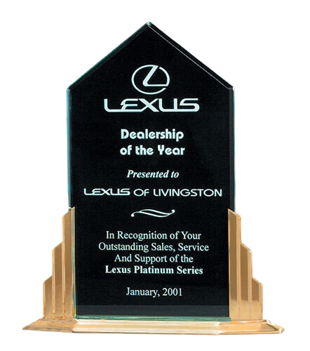 ACRYLIC & GOLD METAL BASE AWARD