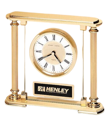 GLASS & GOLD DESK CLOCK