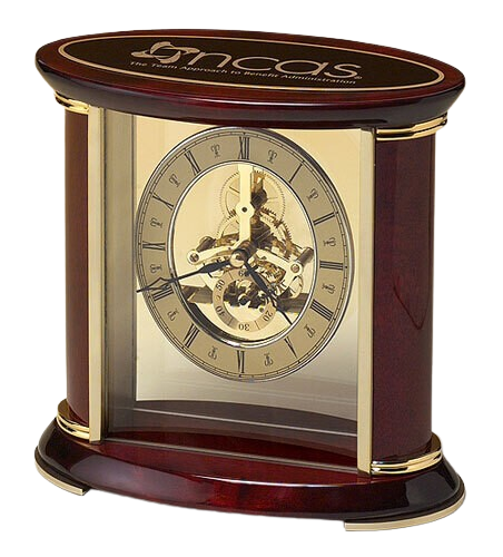 PIANO FINISH ROSEWOOD SKELETON CLOCK