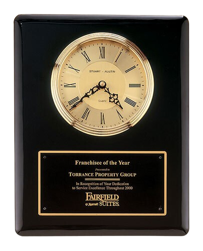 PIANO EBONY CLOCK PLAQUE