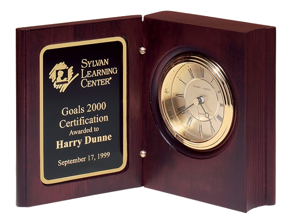 Hand-Rubbed Mahogany Book Clock