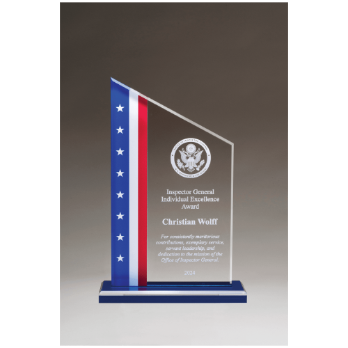 American Flag Design, Blue Mirror Top Blue Base