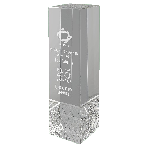 Crystal Rectangle with Jewel Base