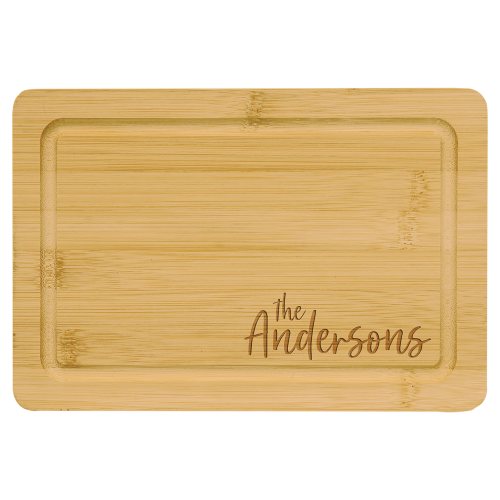 9" x 6" Bamboo Cutting Board with Drip Ring