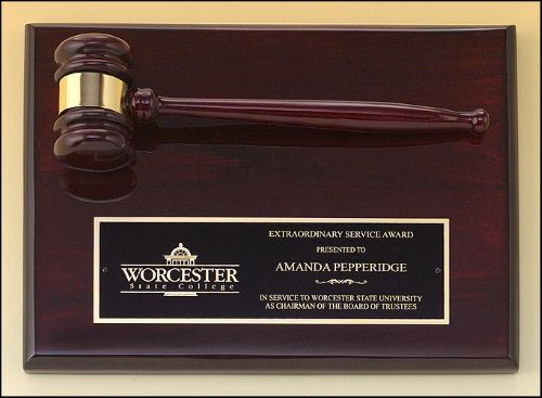 Rosewood Piano-Finished Gavel Plaque