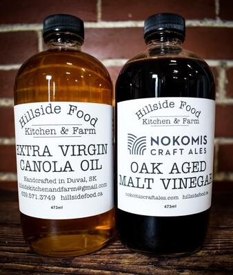 Extra Virgin Canola Oil & Oak Aged Malt Vinegar Pair