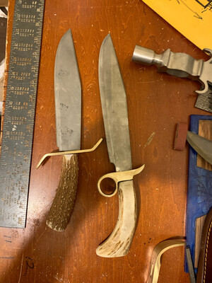 9 Bowie 1095 Steel  Acid Wash Antler Made To Order 