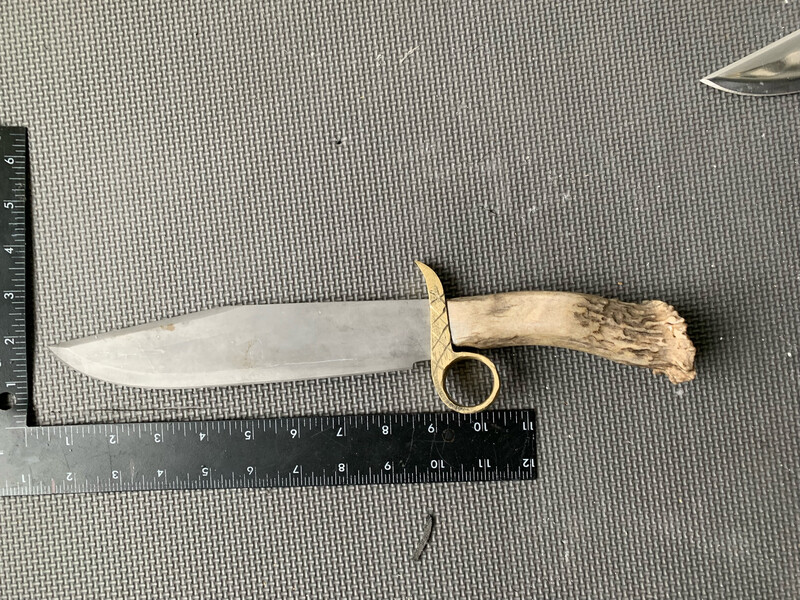 9 Inch 1095 Steel Blade Bowie Elk Antler Made To Order