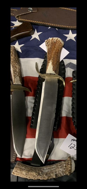 17 Inch Elk Antler Bowie. 1095 Steel Made To Order