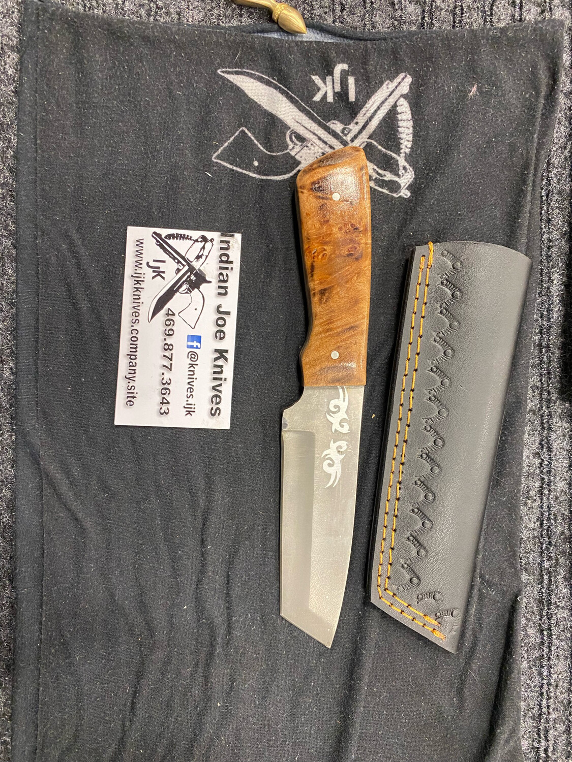 5 In Tanto Burl. 1095 Steel Custom Order
