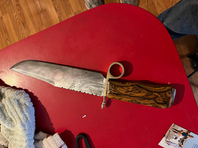 Ring Guard Bowie. Steel Or Damascus. Made To Order