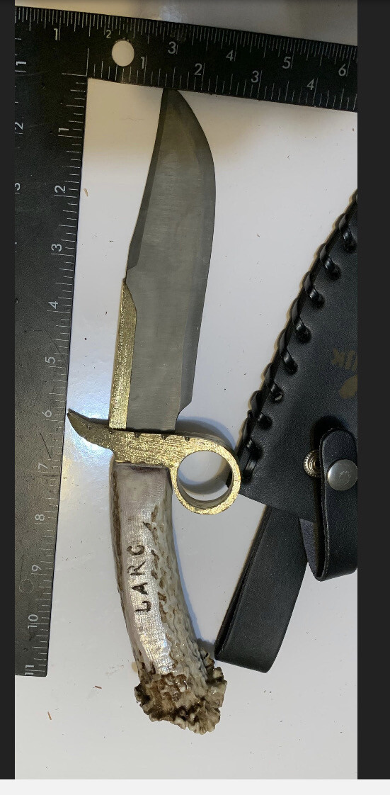 5.5 In Bowie Alamo . 1095 Steel Antler. Made to order.