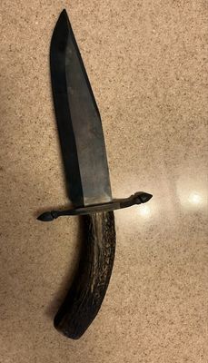 7.5 Inch 1095. Acid Wash Antler Made To Order