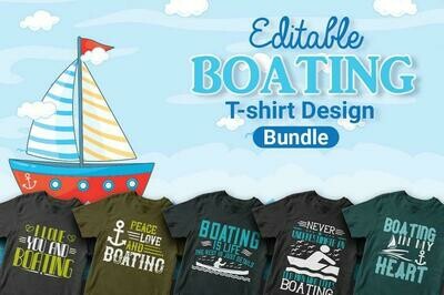 50 Editable Boating Tshirt Design Bundle
