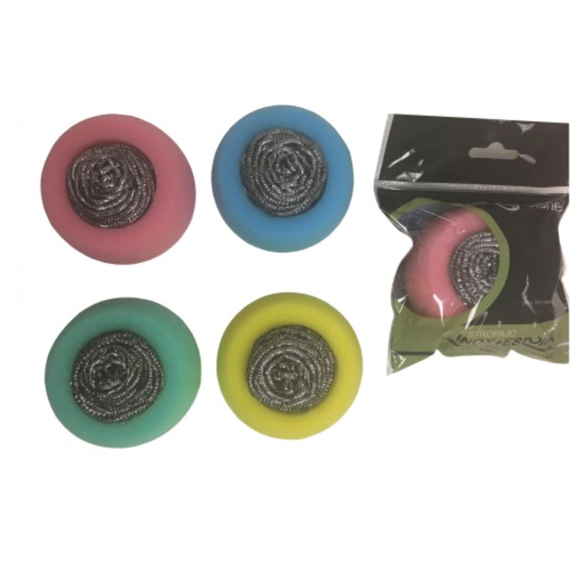 Estropajo Inox + Esponja Colores Surtidos
