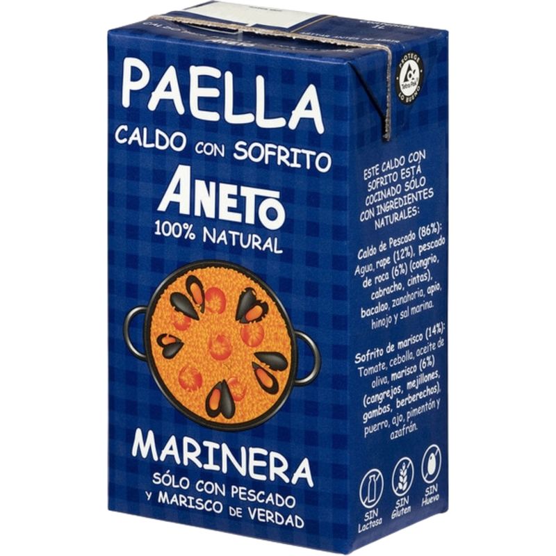 Caldo de pescado y marisco para paella. 1 Lt.