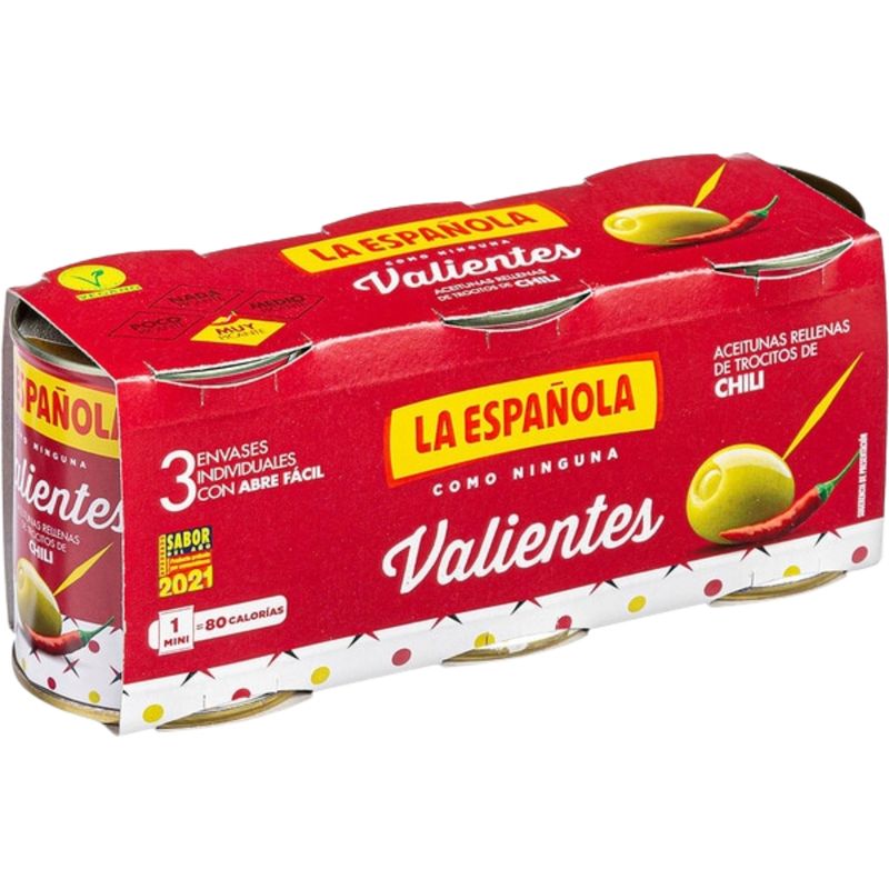 La Española. Aceitunas rellenas de guindilla. picantes . 3 und.