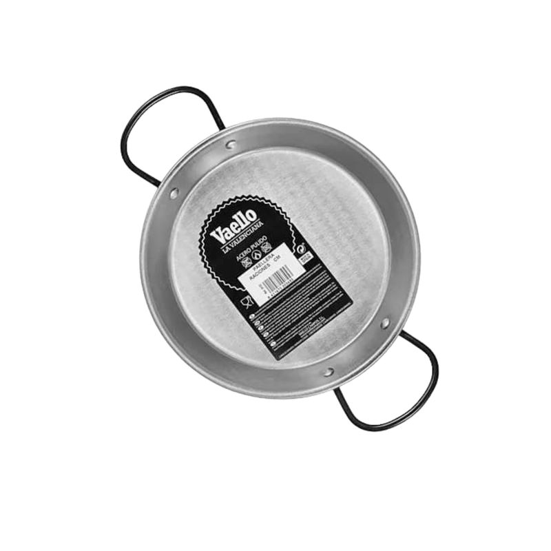 Paellera Valenciana de Acero Pulido 24cm
