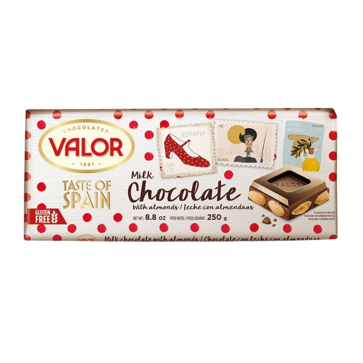 Tableta de chocolate con leche y almendras
