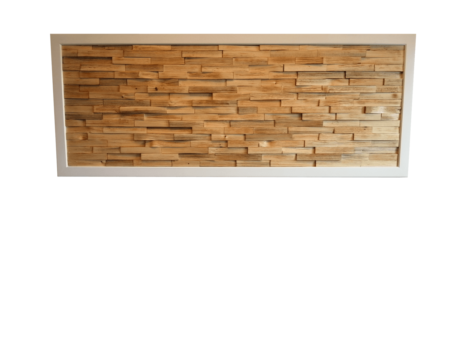 Wandbild " gespaltenes Holz "weißer Rahmen