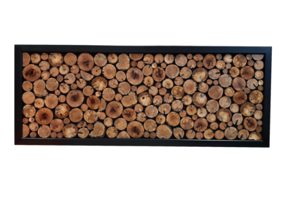Wandbild Wandbild " Runde Holzscheiben "schwarzer Rahmen