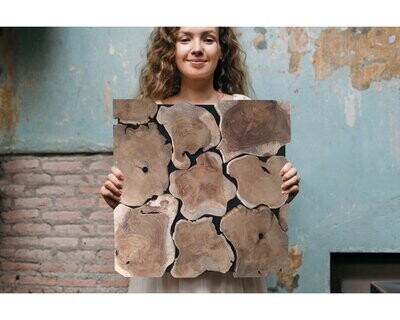 Wandpaneel Wandbild Teak 52x52cm Wandpaneel Wandbild Teak 52x52cm