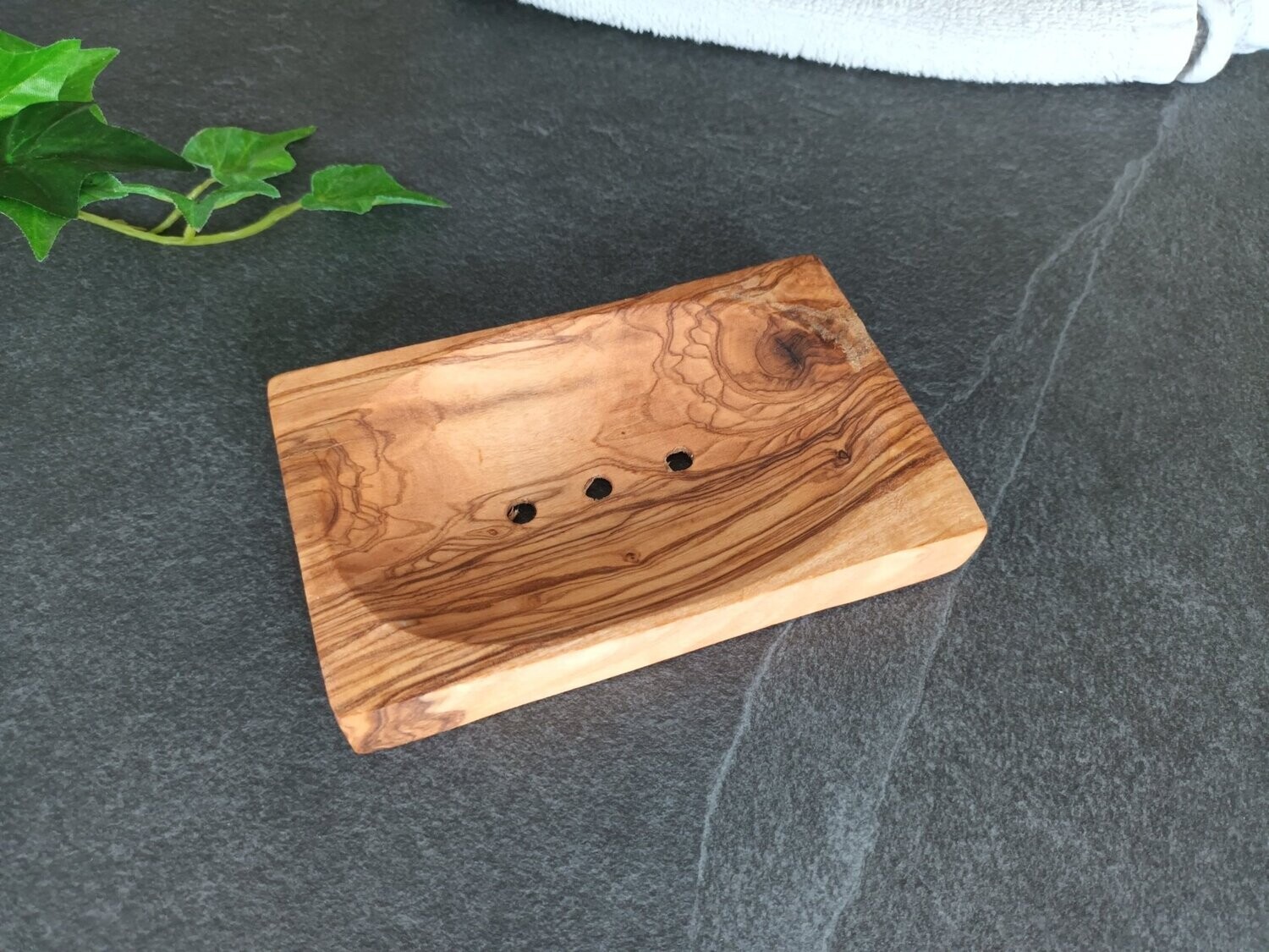 Seifenablage eckig aus Olivenholz