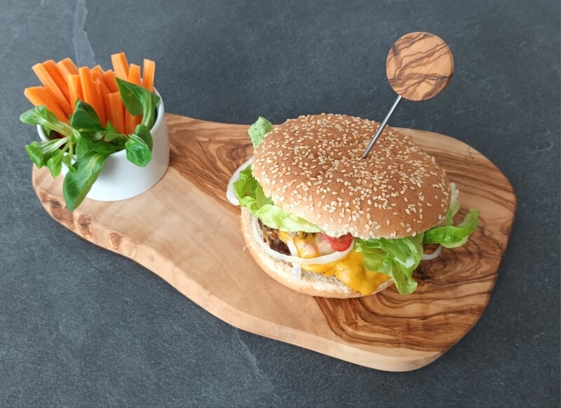 Set Burgerbrett Vesperbrett inkl. Schale und Spieß Set Burgerbrett Vesperbrett inkl. Schale und Spieß