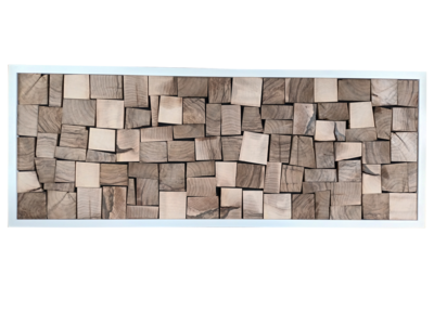 Wandbild" Edelholz Nuss " Rahmen aus Buche weiß lackiert