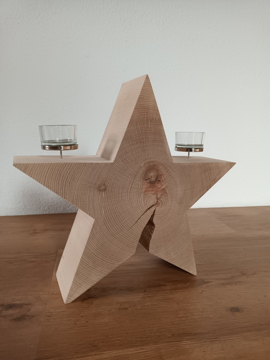 Holz Stern 40cm aus massiver Buche
