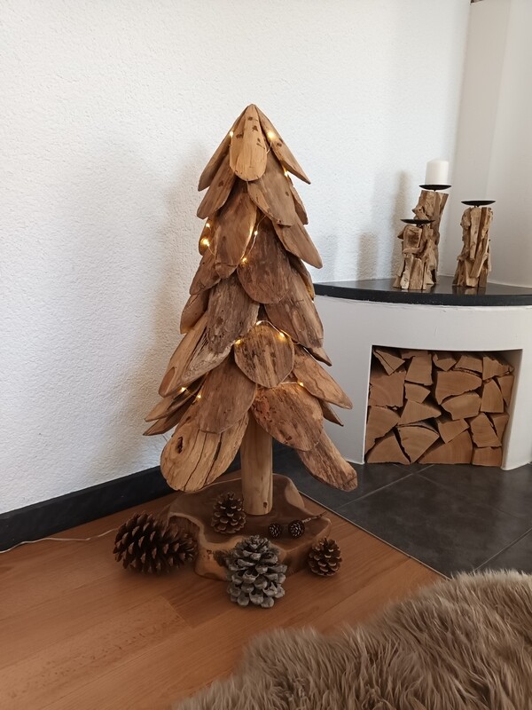 Holz Baum Teak 80cm massiv