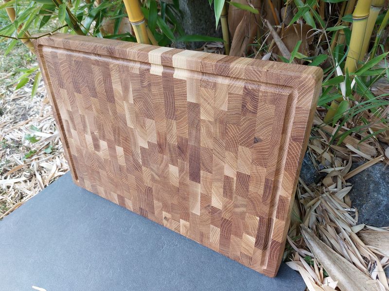 Stirnholz Schneidebrett Eiche 50cm x 35cm x 4cm Stirnholz Schneidebrett Eiche 50cm x 35cm x 4cm