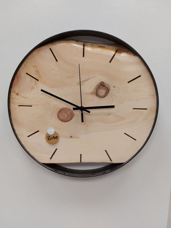 Wanduhr 2 Zirbe 40cm Wanduhr 2 Zirbe 40cm