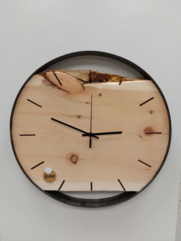 Wanduhr 6 Zirbe 45cm Wanduhr 6 Zirbe 45cm