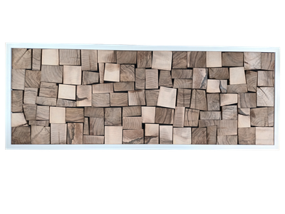 Wandbild Wandbild" Edelholz Nuss " Rahmen aus Buche weiß lackiert