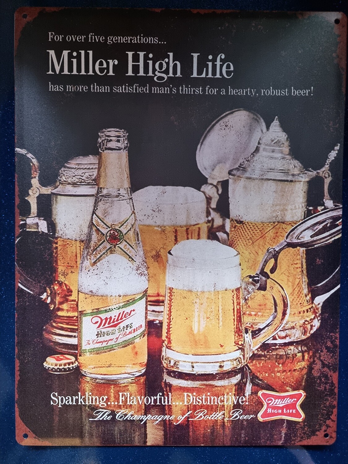 Plaque bières Miller high life