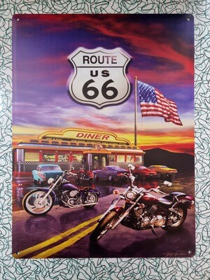 Plaque route 66 biker