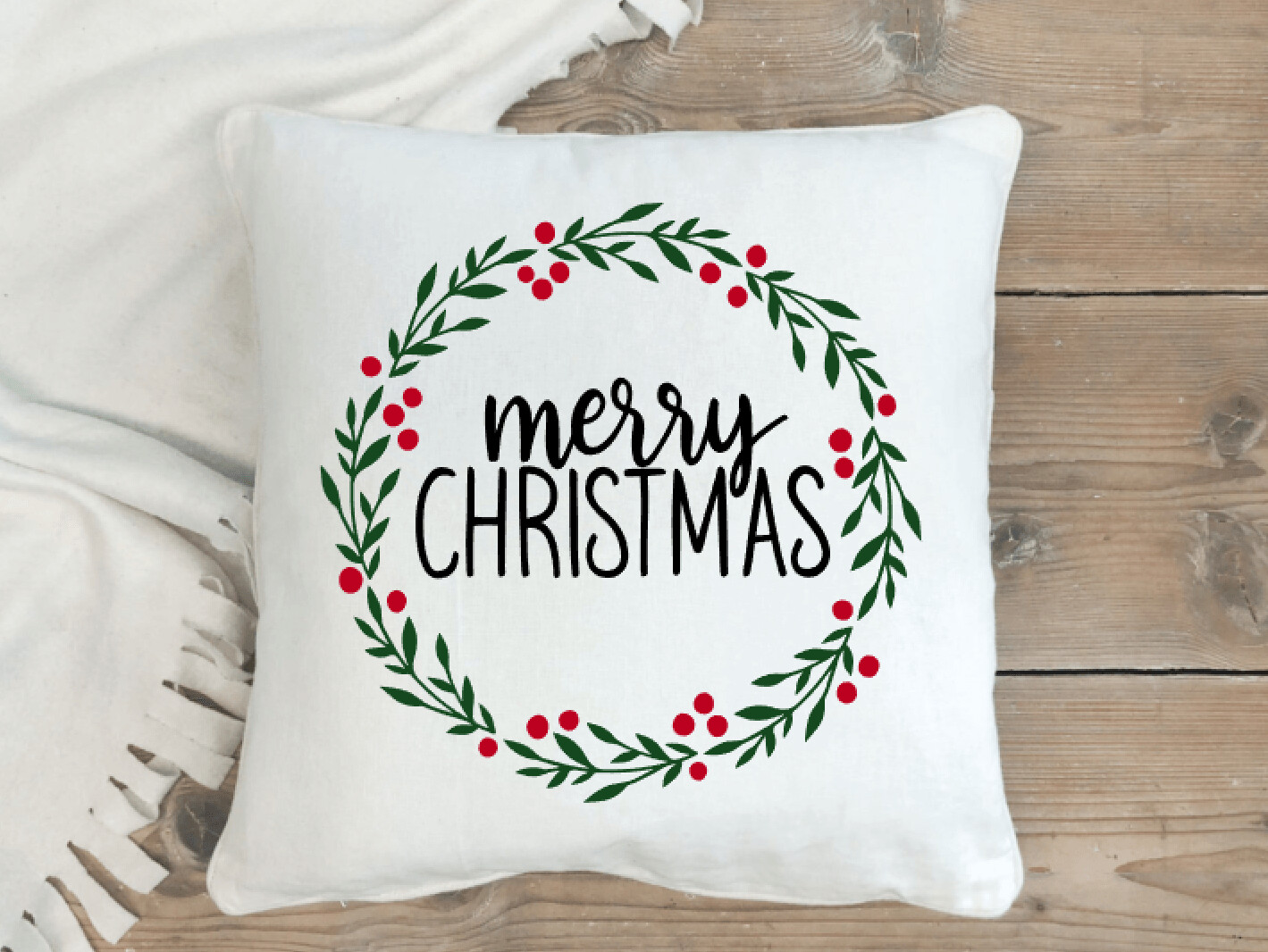 Kissenhülle / Print  "Merry Christmas"
