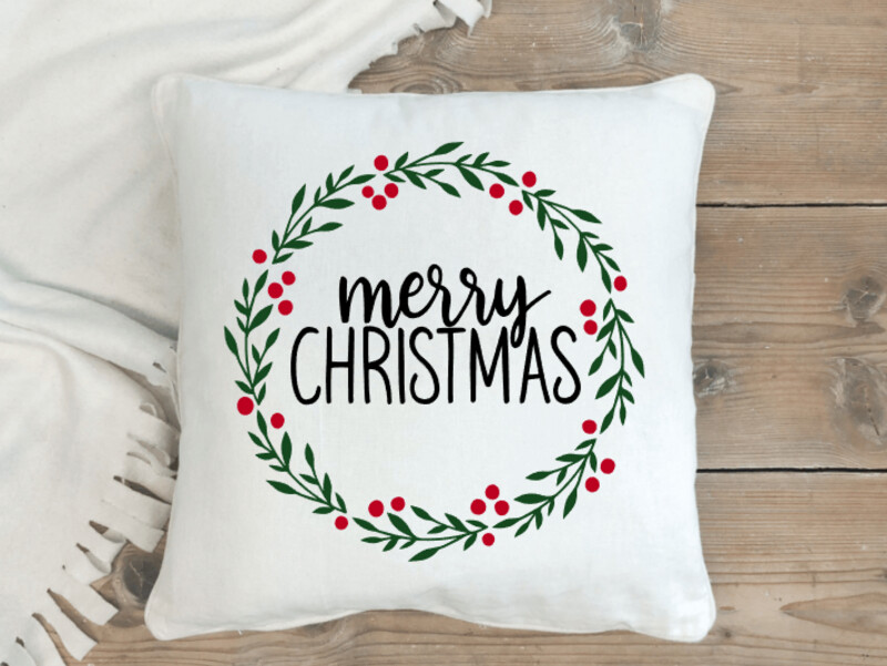 Kissenhülle / Print  "Merry Christmas"