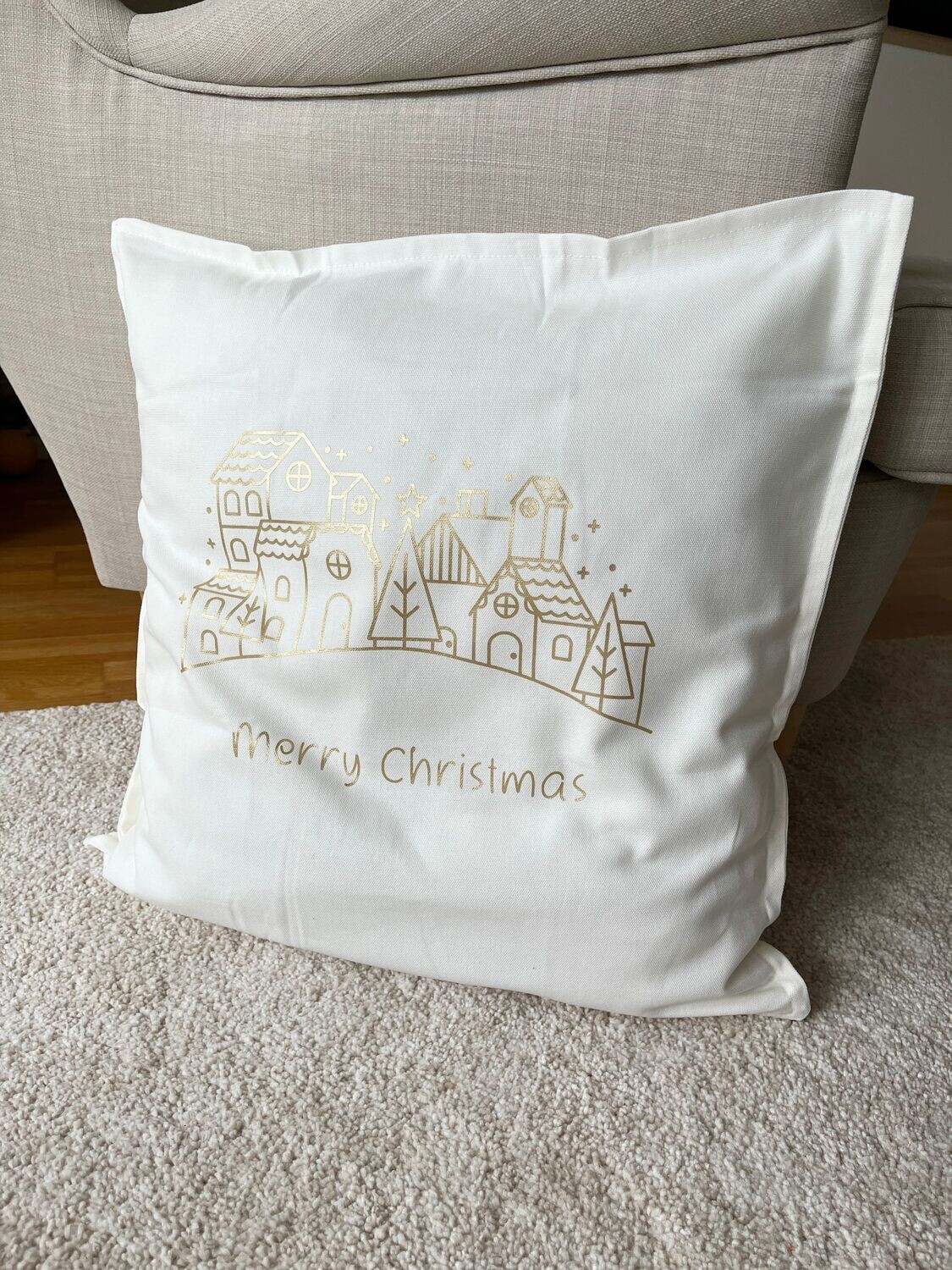 Kissenhülle / Print  "Weihnachtsdorf"