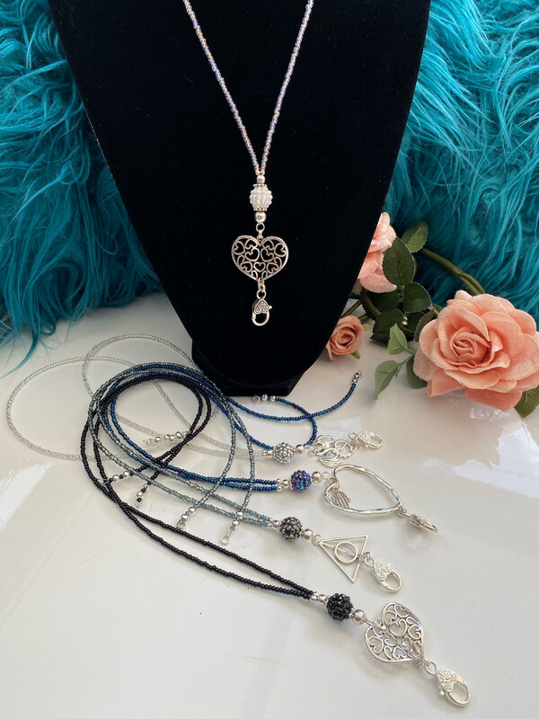 Seed Bead Lanyard, Choice of 5 Colours &amp; 12 Pendants