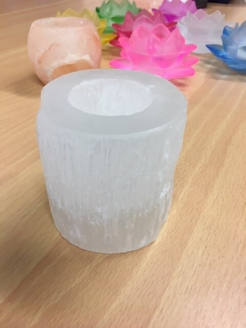 Selenite Tea Light Holder