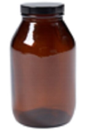 Amber Powder Jar with Black Lid 120ml (4oz)